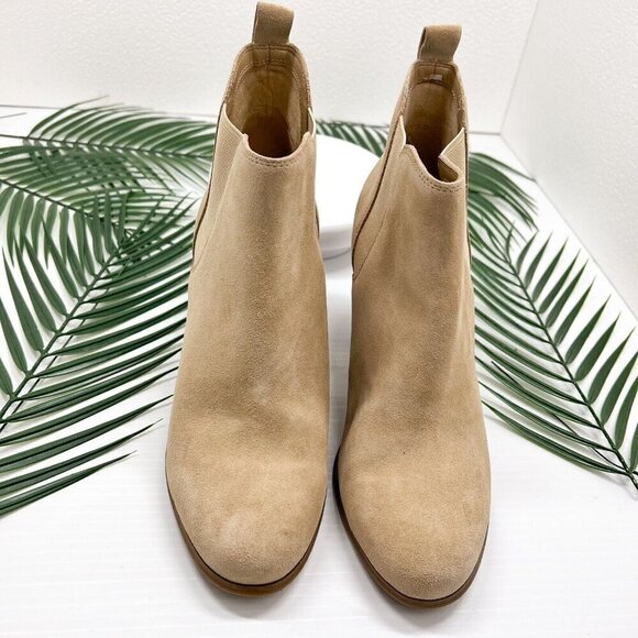 Michael Michael Kors Evaline Brown Suede Chelsea Heeled Booties Size 9.5M NWOB - Picture 3 of 16